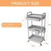 3 Tier Rolling Utility Cart with Drawer,REBECAT Utility Cart Made