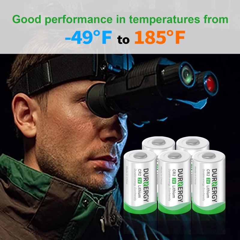 DURNERGY CR2 Battery, CR2 3v Lithium Battery, 10 Pack CR2