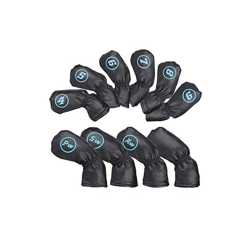 10 Piece Iron Cover Golf Covers with Count #4-9 AW