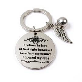 OXIHOUSE&CO- Mother's Day Gifts for Mom - Inspirational Mom Keychain with Angel Wing Charm - Birthday Gift for Mother from Daughter or Son - Mother's Day Gift Ideas for Women