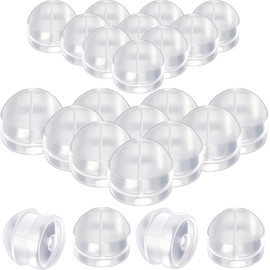 Hicarer 100 Pieces Clear Earring Backs Hamburger Shaped Safety Backs Secure Locking Silicone Earring Back Stopper for Jewelry Accessories Supplies(0.19 Inch)