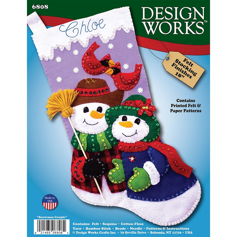 Design Works Crafts Felt Stocking Kit, Snow Couple