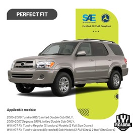 ROADEAL Headlights W/Bulbs for 2005 2006 Tundra Double Cab SR5/Limited(NOT FOR REGULAR/EXTENDED CABS) Headlamp Replacement Driver & Passenger Side