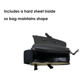 GARGOYLE BELLS Premium Naked Leather Swing Arm Bag For Motorcycle Left Side Solo Bags Saddle Bags For Softails Choppers (Style-2, Brown)