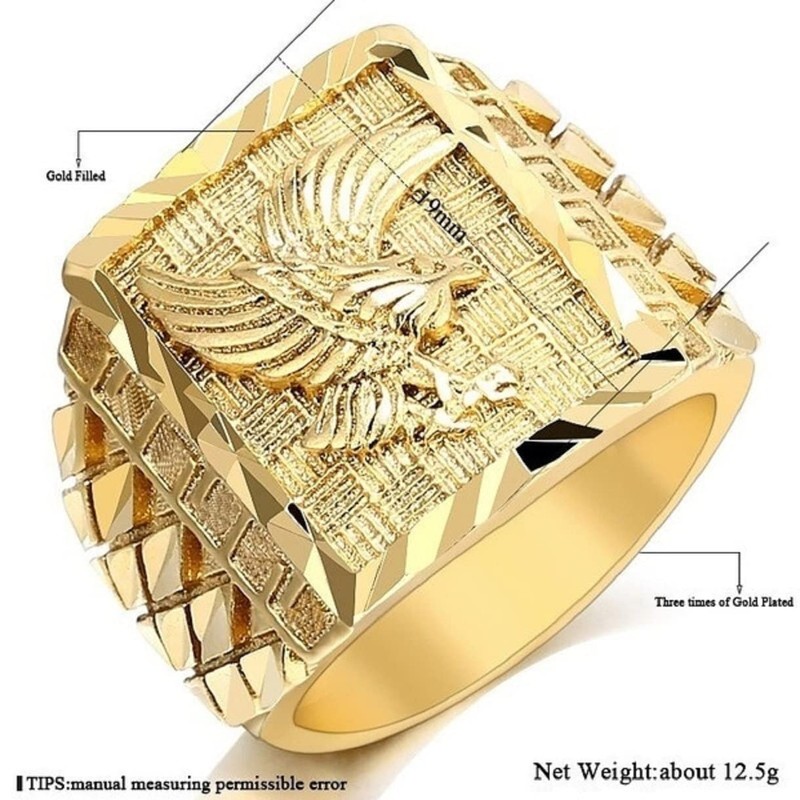 MayiaHey Eagle Ring, Hawk Ring for Men, American Bald Eagle