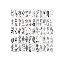 Tattoo Stickers, Tattoos, Set of 60, Tattoo Stickers, Realistic, Waterproof, Long Lasting, Fashionable, Cute (C Series)