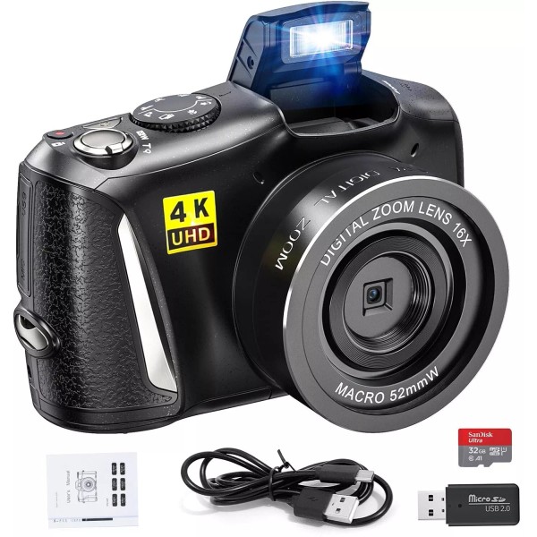 NBD Digital Camera 4K 48MP Compact Video Camera With Wide