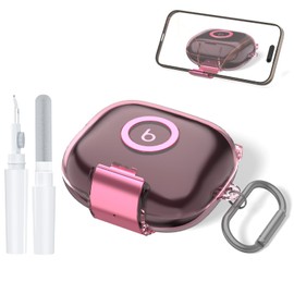 Case for Beats Powerbeats Pro 2，Hidden Bracket Design, Foldable Kickstand Switch，TPU Clear Protective Case for Beats Powerbeats Pro 2 (Clear Pink)