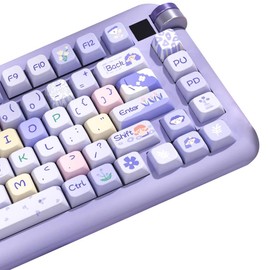 Flower Girl Theme keycaps 158 Key PBT keycaps MDA Custom keycap Set is Suitable for 61/87/104/108 Cherry MX Switch and Other Mechanical Keyboards