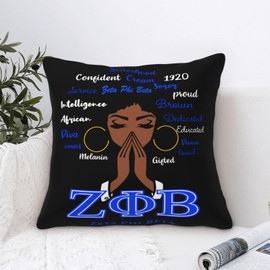 WANGYAAOLONG Sorority Gifts for Women Throw Pillow Cover 18x18 Inch Soft Polyester Decorative Throw Pillow Cover - for Cozy Living Room, Bedroom & Car Decor