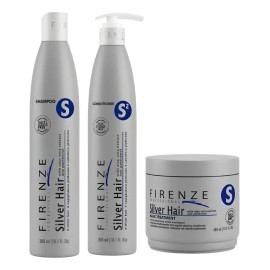 Kit Shampoo+acondicionador+tratamiento Silver Firenze