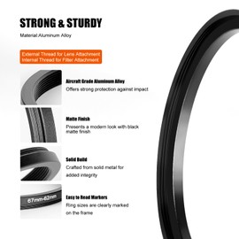 Step Down Rings 55mm to 52mm Metal Lens Filter Adapter Ring for All Brands, UV, ND, CPL 55mm Lens to 52mm Filter Size Accessories