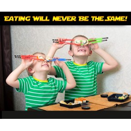 LIGHTSABER CHOPSTICKS STAR WARS LED LIGHT-UP Glowing Light Saber Chop Sticks REUSABLE Sushi Lightup Sabers - LUKE SKYWALKER BLUE - 1 PAIR