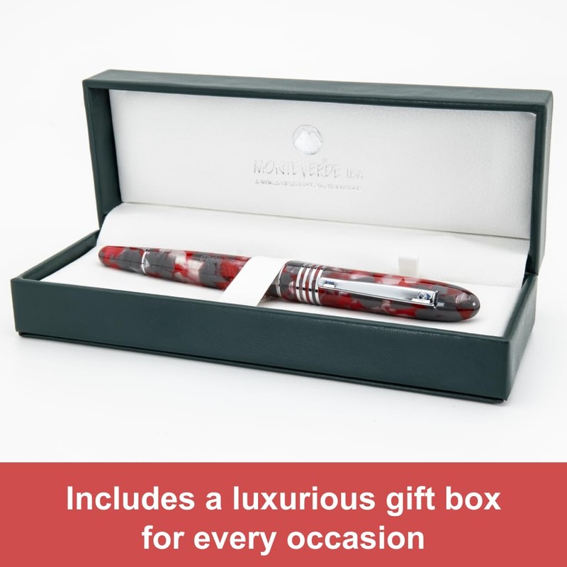 Monteverde USA Ruby Mountain Fountain Pen, Medium JoWo Nib, Red