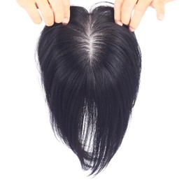 HIYE Partial Wig, Totally Hand Planted, 100% Human Hair, Crown Area, Women's, Natural, Volume Up, For Medical Use, Wide Coverage, Parted, Crown, Hairpiece, Hair Extension, Artificial Scalp, Breathable