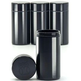 Portable Aluminum Stash Containers (50mL) for Herbs, Spices, Coffee & More, Waterproof Smell Proof Container, Small Airtight Containers (Set of 4)