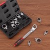 COTOUXKER Flex Head Ratcheting Wrench Set, 8-19mm Ratchet Wrench Set