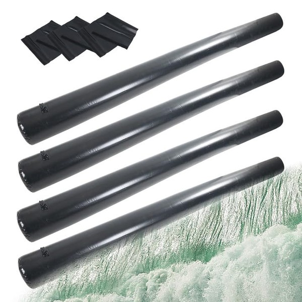 4 Pack PVC Flood Barriers Bags, 11.8Ft x 6.7 in