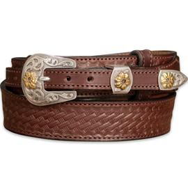 Bullhide Belts Mens Western Ranger Leather Belt, 1.50" Wide, Brown, 46 Inches