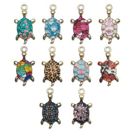 WOCRAFT 30pcs Enamel Sea Ocean Life Turtle Charms for Jewelry Making Bulk Summer Nautical Marine Life Charms Necklace Earrings Bracelet Making DIY Craft (SN943)