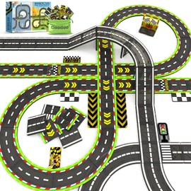 Magnetic Tiles Racing Track & City Road Expansion Pack - STEM Learning Montessori Toys for Toddler Magnetic Blocks Building Kids Toys for 3+ Year Old Boys & Girls, Sensory Play Kids Games