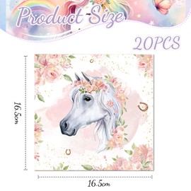 Kotkiddy Pack of 20 Horses Birthday Party Accessories Horses Party Gifts Included Party Plates and Napkins Cowgirl Wild Horses Party Birthday Tableware Decorations