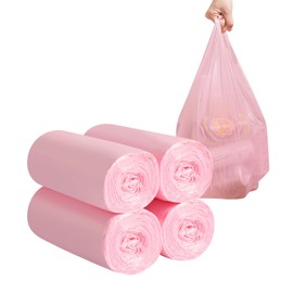 2-4 Gallon Portable Trash Bags,120 Counts Thicken portable Small Garbage Bags for Office, Kitchen,Bedroom Trash Can,Strong Trash Bags（Pink）