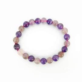 Armband Super Seven 8 mm Mineralien und Kristalle, Energieschönheit, Meditation, Liebes-Amulett