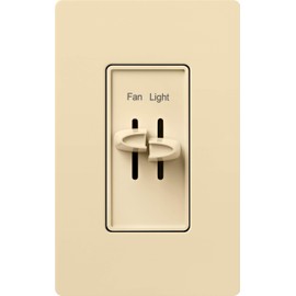Lutron Skylark 3-Speed Combination Fan and Light Control, 1.5 Amp, Single-Pole, S2-LFSQ-IV, Ivory