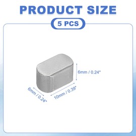 PATIKIL Round Ended Feather Key 10x6x6 Mm, 5 Pcs Carbon Steel Parallel Drive Shaft Key Stock for Fasteners Mechanical Industry, Carbon Black