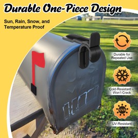 Feekoon 3 Sets Mailbox Latch Clips Replacement Compatible with Group Standard Mail Boxes, Post Mailboxes Door Latch Replacement Kit for Mail Box Repair Accessories Kit, with 3 Flags