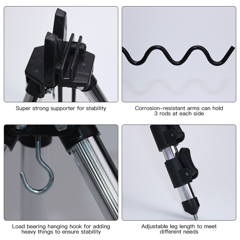 Fishing Rods Tripod Stand Telescopic Aluminum Alloy Fishing Rod Holder