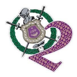 Desert Cactus Omega Psi Phi Sticker OPP Omega Man Divine 9 Cross Over Line Number 4 Inch Set Decal Laptop Water Bottle Car (4in Line #2)