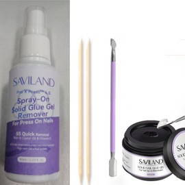SAVILAND Solid Nail Gel Glue & Nail Glue Romover 8