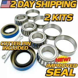 For EZ-GO, EZGO, EZ GO (2 Kits) Front Wheel Bearing Rebuild fits EZGO 50892G1, 25146G1, 00798G8