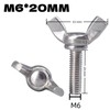 10pcs M6*20MM Butterfly Wing Bolts Stainless Steel Wing Nuts and
