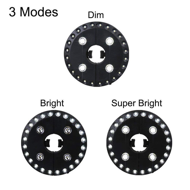 OYOCO Patio Umbrella Light 3 Brightness Modes Cordless 28 LED