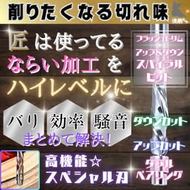 Kaizuchi Bit Flash Trim, 0.2 inch (6 mm) Trimmer Router, Spiral Up & Down Compression Cut, Includes Exclusive Case (Flash Trim 0.2 inch (6 mm) Up & Down)