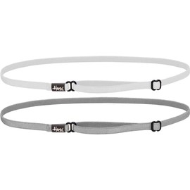 Hipsy Ellies Women's Elastic & Adjustable Nurse Headbands for Women (Silver & White Nurse Elastic 2pk)