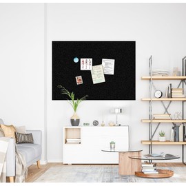 Non-Adhesive Black Cork Board Roll, 3mm Thick Fabric Covered Cork Board for Walls, Frameless Bulletin Board for Office, Home, School(BK-RMJ-60120)