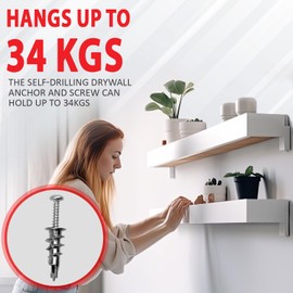 SCREWBOX® Drywall Fixings Anchor and Screws - 10-Piece Set for Heavy duty plasterboard fixings, Metal Self Drilling Screws and Wall plugs set, Plasterboard Anchors for Stronger Grip & Lasting Quality