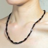 ハイリッチ パワーストーンアクセサリー ブラック 50cm ファッショナブル磁気ネックレス(ガーネット、アメジスト) 2個セット