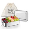 Homikit Stainless Steel Lunch Box with 2 Compartments, 850 ml