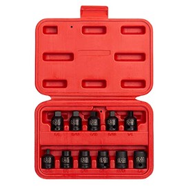 Sunex Tools - 3841, Juego de enchufes de tubo de transmisión de 3/8 pulgadas, 11 piezas, SAE, 7/16 pulgadas - 5/8 pulgadas, acero Cr-Mo,...