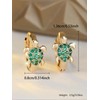 1 Pair of Classic Elegant Gold Turtle Women's Earrings Multi-coloured