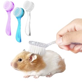 3 Pack Hamster Brush - Small Animal Bath Brush with Lid Soft Cleansing Brush Massage Combs for Hedgehog Guinea Pig Rabbit Chinchilla Ferret Small Animal Grooming Tool Cleaning Supplies (3 Pack)