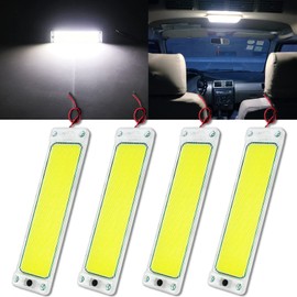 GZRUICA Interior Light Bar with Plastic Cover COB 108 SMD DC12-36V LED Strip Lights with ON/Off Switch for Camper Truck Van RV Trailer Boat Cabinet Lights with Double-Sided Tape/Screw 4-Pack White