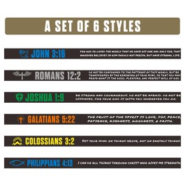 CYCLUSIVE 6 Pieces Christian Bible Verses Silicone Wristbands-Popular Bible Verses Faith Rubber Bracelets-Religious Jewelry Gifts-Jesus Bracelet for Men Women