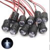 Hisxus 25Pcs 10MM White LED Pre-wired Water Clear Bulb 12V