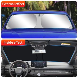 LUNQIN Car Sun Shade for Honda Accord 2023 2024 and Accord Hybrid 23-24 Auto Interior Accessories Front Windshield Sunshade Foldable Insulation Reflective Protector Parasol Window Curtains Cover Visor